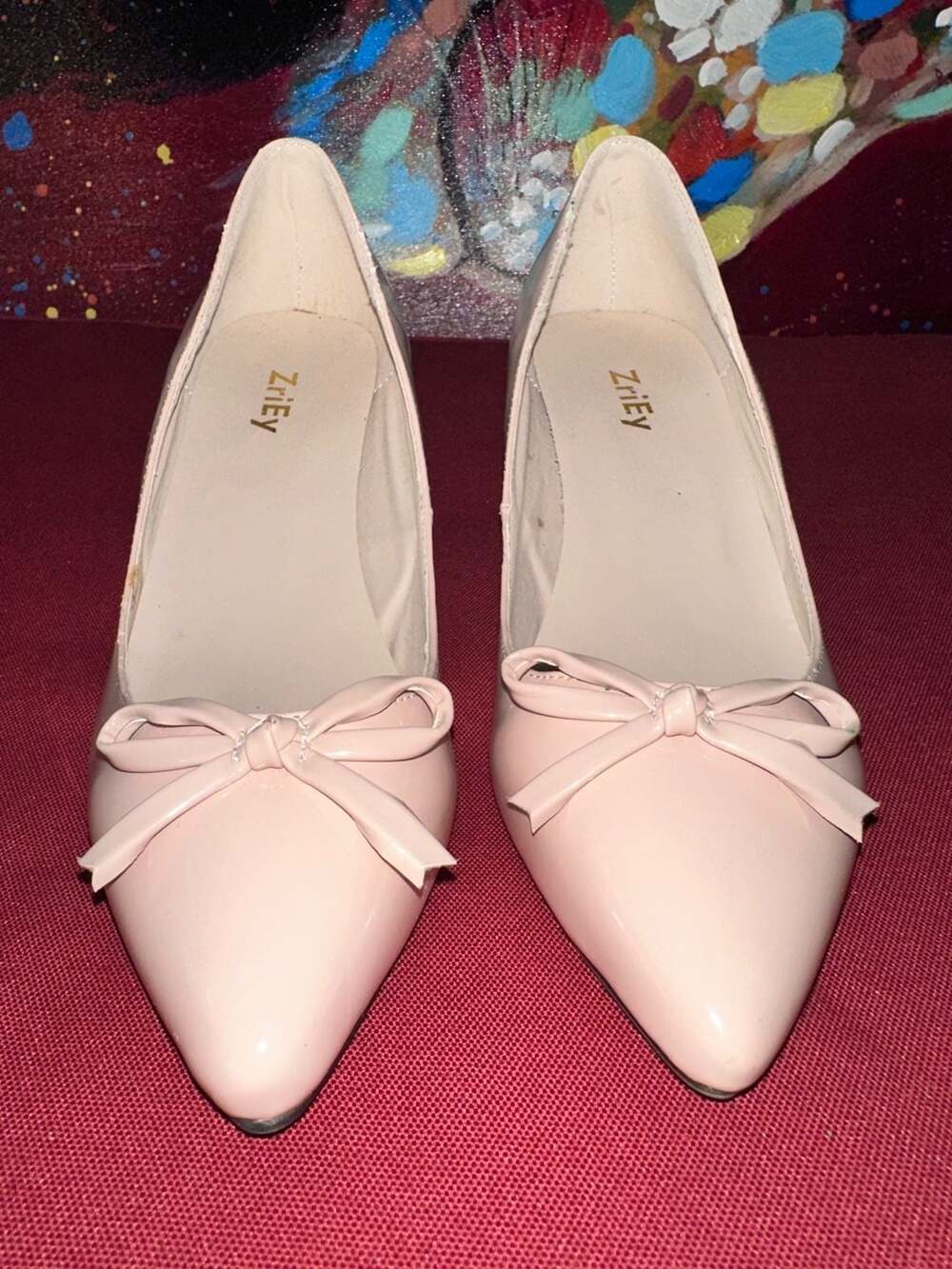 No.47 Zriey Pointed Toe Bow Heels Pink